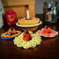 A&S Ventures Handcrafted Designer Velvet Poshak with Cap, Woolen Moti Work Winter Dress for Laddu Go