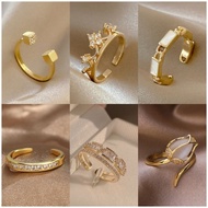 LZ Cincin Wanita Pelbagai Gaya Fake Gold Women Fashion Korean Rings Fake Diamond Emas Batu MiCi