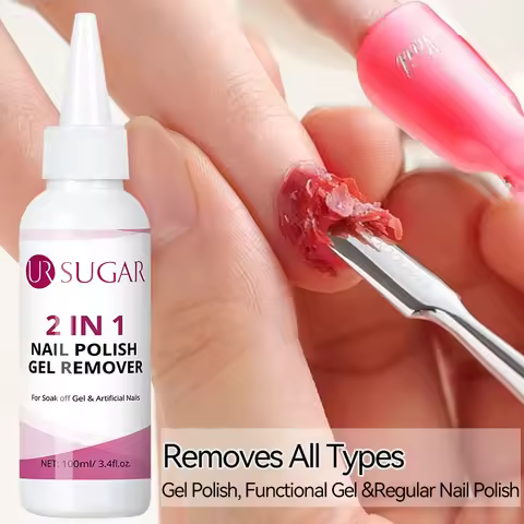 UR SUGAR 2 IN 1 Nail Polish Gel Remover 100ml Fast Clean Remover Nail Gel Polish Gentle Formul For G