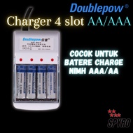 AA Battery Charger AAA NIMH 4 Slot Doublepow Battery Charger Stone Rechargeable Battery