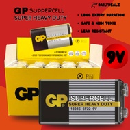 Bateri GP 9V Supercell Tahan Lama | GP 9V Battery Heavy Duty for Smoke Detector, Smart Tag [1Pcs]