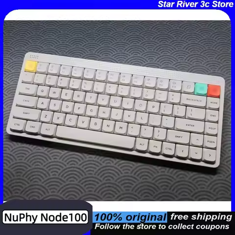 NuPhy Node 100 Wireless Mechanical Keyboards Custom Nano/ Max Switch Dual-Color PBT Keycaps Bluetoot