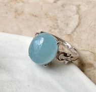 海藍寶日系925純銀戒指裸石寶石輕珠寶半寶石