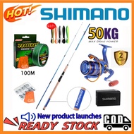 Shimano Rod Spinning Reel Fishing Set Ultralight Fishing Rod And Reel Joran Pancing 1 Full Set Combo