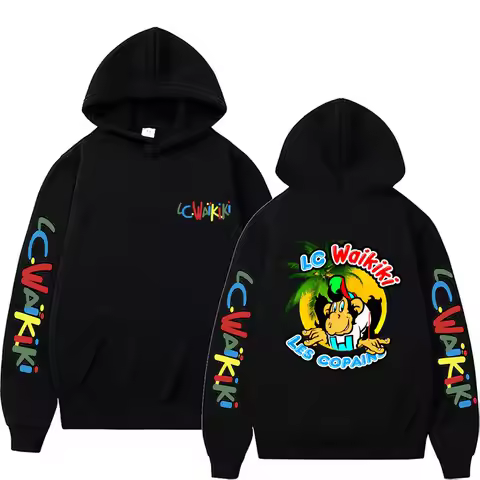 Funny Lc Waikiki Monkey Graphic Print Hoodie Men Women Clothing Fashion Long Sleeve Pullover Sweatsh