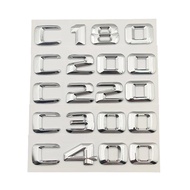 3D ABS Chrome Car Rear Trunk Emblem Badge Letters C180 C200 C220 C250 C300 C350 4MATIC Logo For Merc