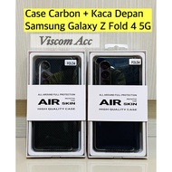 Z Fold 4 || Samsung Galaxy Z Fold 4 5G Carbon Case Bumper + Windshield Protector Water Skin/ Glass C