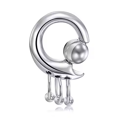 Captive Bead Rings Spring Action Stainless Steel PA Rings CBR ith with 3 Rings Body Piercing Jewelry