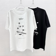 Acne Studios Short Sleeves Men Women Black White T shirt Coat Printing Summer Oversize O-Neck Cotton