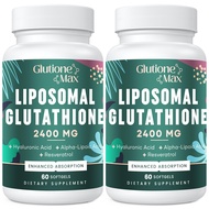 2400MG Liposomal Glutathione | Max Absorption | Glutathione Supplement with Hyaluronic Acid, Resvera