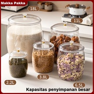 MAJAPUR 2.3L/3.8L/6.5L/11L/18L Large Capacity Airtight Plastic Container Leakproof Transparent Jar K