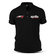 Aprilia Embroidery AF1 Racing Casual MotoGP Motorcycle Polo T Shirt Kolar Baju Unisex Cotton T-Shirt