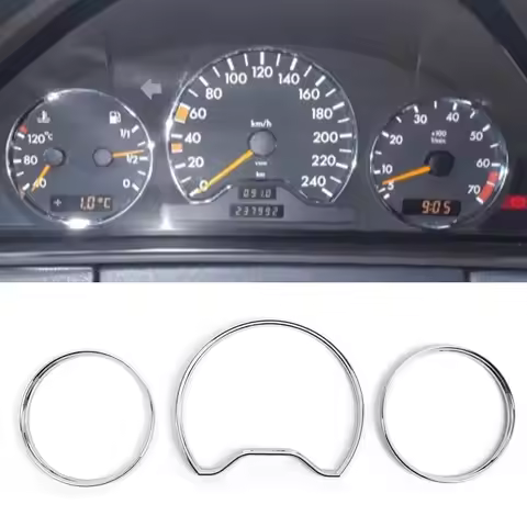 For Mercedes Benz W210 E W208 CLK W202 C 1995-2001 Chrome Speedometer Gauge Dial Rings Car Circle St