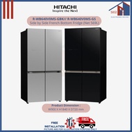 Hitachi R-WB640V0MS-GBK (Glass Black) / R-WB640V0MS-GS (Glass Silver) Side by Side French Bottom Fri