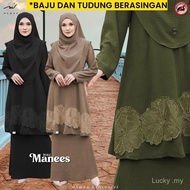 Kurung Riau Pahang Manees By Mewah Exclusive - [Set Baju dan Kain] Baju Muslimah Umrah Clothing Set