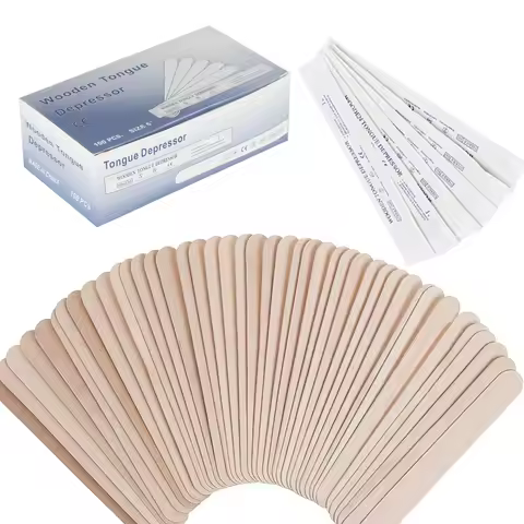 10/30/50/100PCS Disposable Tongue Depressor Wooden Tattoo Waxing Stick Individual Paper Pack Hair Re