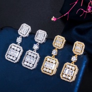 Platinum/yellow-gold Zircon Full Diamond S925 Silver Needle Ladies Pendant Earrings Christmas Gift for Girls