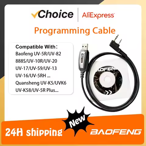 Baofeng USB Programming Cable BF-5RH 13Plus 17Plus V2 Quansheng UVK5 UVK6 5RPlus Programming Cable C