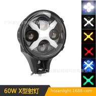 60W dengan Lampu Siang Hari Wrangler A-Pillar Spotlight Luar Jalan Kereta Ubahsuai Bumbung Depan Lam