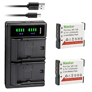 Kastar 2-Pack Battery and LTD2 USB Charger Compatible with Casio Exilim EX-ZR1000BK EX-ZR1000RD EX-Z