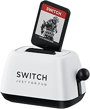 Hagibis Switch Game Case Holder Compatible with Nintendo Switch Games Cards, Cute Portable Toaster Strorage Holder Storage 2 Switch Game Cartridge (Black White)