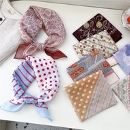 Multifunctional Scarves Square Cotton Scarf Floral Head Scarf Hairband 68x68cm