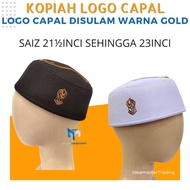 Gold Capal Logo Cap with Segak Logo Embroidery for School Students, Tahfiz Madrasah, Adult Men