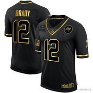 เสื้อกีฬาแขนสั้น ลายทีมชาติฟุตบอล Ace Tampa Bay Buccaneers NFL Brady พลัสไซซ์ สีดํา สีทอง