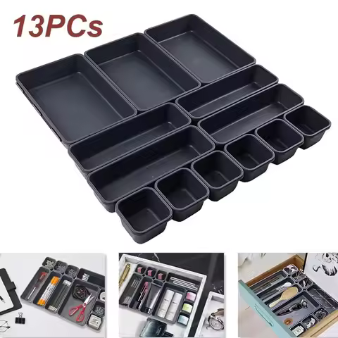 Woolly Sundry Receive Separated Adjustable Drawer Storage Box Set Tray Plastic Desktop Boxes Can Be 