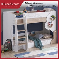 Neve Single Childrens Bunk/Double Decker Bed Frame | Bedset Package | Frame + Mattress