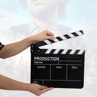 Acrylic Director Scene Clapperboard TV Movie Action Board Film Cut Prop with Pen (Black)