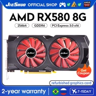 JIESHUO AMD RX 580 8GB 2048SP Video Graphics Card GDDR5 GPU 256-Bit PCI-E 3.0 Rx580 8G Computer Desktop Computer Games Office
