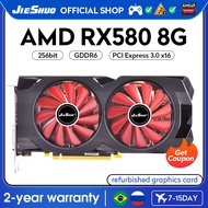 JIESHUO AMD RX 580 8GB 2048SP Video Graphics Card GDDR5 GPU 256-Bit PCI-E 3.0 Rx580 8G Computer Desk