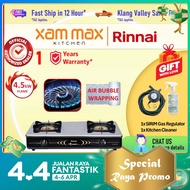 Rinnai Gas Stove - RI 602HTB S Free Standing | 4.5kW Gas Burner | Cooker Hob 2 Burner | Table Top Gas Stove | Tornado Flame | Piezo Ignition Cooker Hob | Tungku Dapur