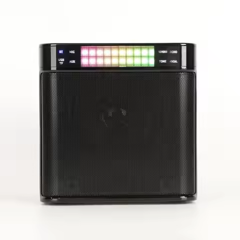 Led Light Karaoke Speaker Bluetooth-compatible Karaoke Microphone Portable Wireless Karaoke Speaker 