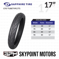SAPPHIRE TUBE-TYPE TIRE 17" FOR MOTORCYCLE E707 60/80-17, 70/80-17, 80/80-17, 90/80-17 (9313)