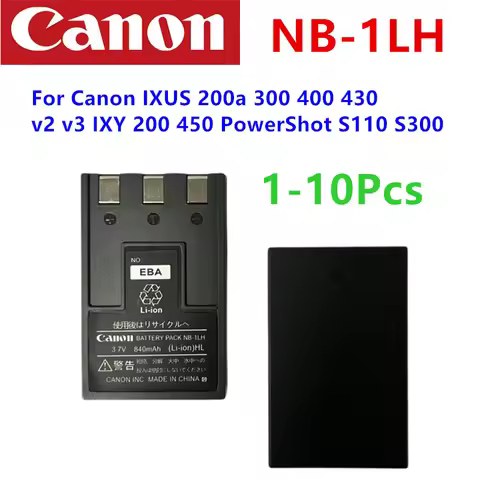 New Original NB-1L NB-1LH Rechargeable Batteries 840mAh For Canon IXUS 200a 300 400 430 v2 v3 IXY 20
