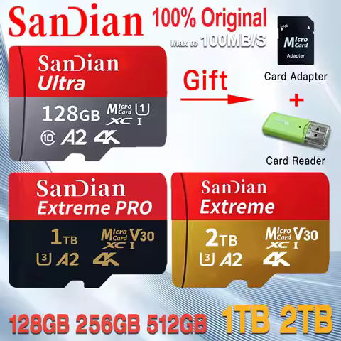 Original High speed 100MB/s memory cards 1TB 2TB TF/SD Class 10 UHS-I A2 V30 mini sd card TF card fo