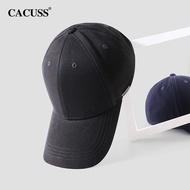 CACUSS帽子男士纯棉简约四季款棒球帽户外百搭大头围鸭舌帽BQ220583-1 黑色特大号（62CM）