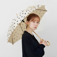 日本霜山 復古水玉點點8骨晴雨兩用竹柄長傘