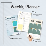 [Ivory 260g] [2-Sided GLOSSY Lamination] Weekly Planner - Wall Planner - Weekly Schedule Planner - S