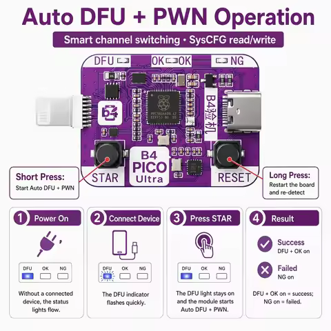 B4 PICO Ultra PR2350A DFU Engineering Box One-Click DFU/PWM Mode Device One-Click Restart For Mobile