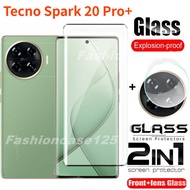 2in1 TECNO Spark 20 Pro + 5g 2024 kính cường lực cong bọc hoàn toàn tấm dán bảo vệ màn hình ống kính