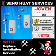 🛠️🛠️ FREE INSTALLATION 🛠️🛠️ JOVEN SE3 INSTANT WATER HEATER WITH CLASSICLA CHROME RAIN SHOWER SET