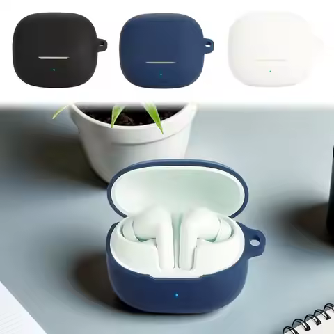 Silicone Case forBaseus BP1 Pro Case Solid Color Protection Earphone Cover with Hook Charging Box Ca