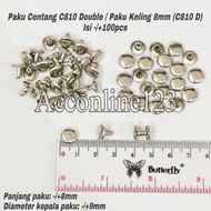 C810 Double Check Nails 8mm Rivet Nails (C810 D) Silver Contents -/ + 100 sets