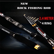 COD - Joran Pancing Carbon Fiber Sea Fishing Rod 2.4M 5 Segment 2.4 Meter Tongkat Gagang Stik Stick