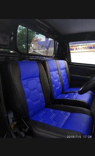 Sarung jok mobil DFSK supercab motif terbaru bonus sarung stir / cover jok mobil dfsk supercab / lap