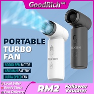80000 RPM High Speed Handheld Turbo Fan Rechargeable Adjustable Speed Outdoor Portable Jet Fan With 