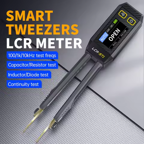 FNIRSI LCR-ST1 Mini Smart Tweezer LCR SMD ESR Tester Resistance Capacitance Inductance Continuity Di